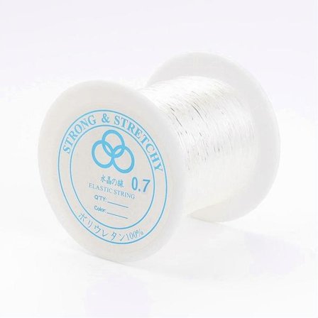 1 rulle 100 mt. transparent elastisk tråd 0,7 mm. Ø