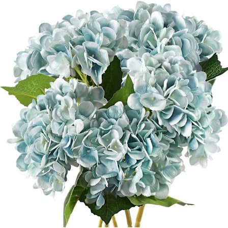 5 st konstgjorda sidenhortensior, blomsterarrangemang dekoration 47 cm
