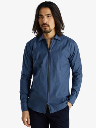 John Henric Men's Blue Zipper Shirt Size 41