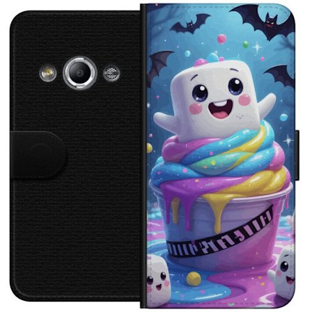 Kompatibelt Lommeboketui til Samsung Galaxy Xcover 3 Lykkelig Marshmallow Monster med regnbuefarger og flaggermus leken og søt Halloween-inspirert de