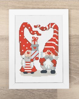 Broderikit Billede Nissepar - Duftin