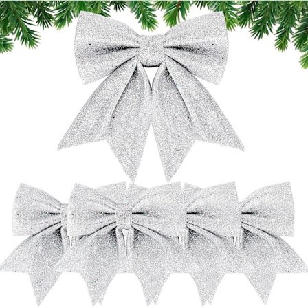 5 stk julebåndsløyfer 24 cm store julebåndsløyfer sløyfer ornamenter juledekorasjon for juletre gaveinnpakning jul