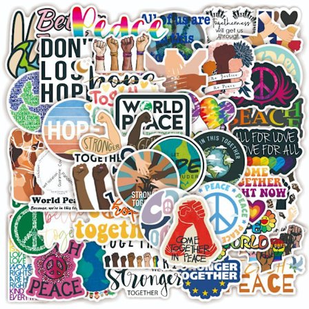 Pakke med Klistermærker - Peace multifarvet
