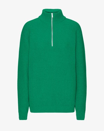 Merino Quarter Zip - Kelly Green - Female - XS