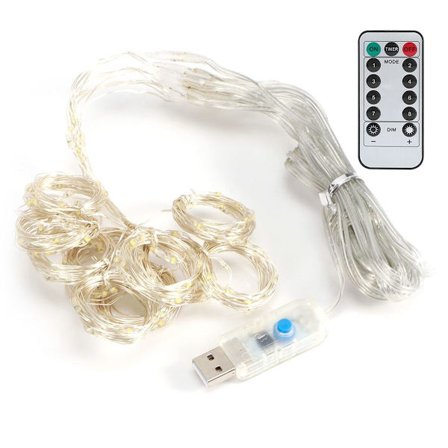 200LED chip vindue gardin lyskæde med fjernbetjening KLB