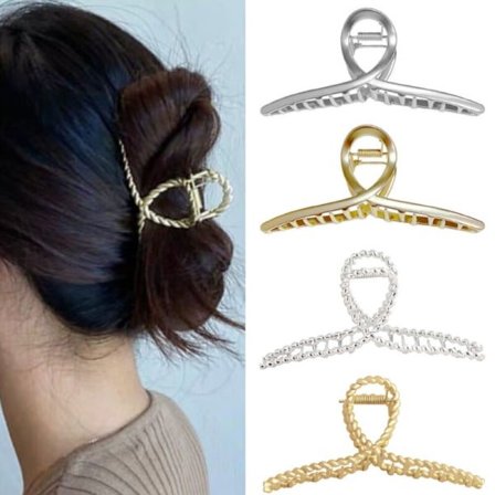Hårklype for kvinner / Hårspenne / Hårkrabbeklype Hårtilbehør - Spot Sale Twist Style-Sølv