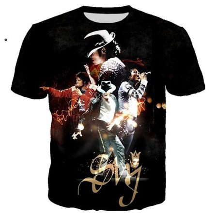 Michael Jackson Print 3D Sommar Casual T-shirt Street Hip Hop style 6 3XL