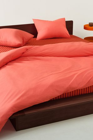 Jotex - Percale Dynetrekksett Dobbeltseng Økologisk Korall - ZACK - Kjøp Dobbeltseng hos Jotex