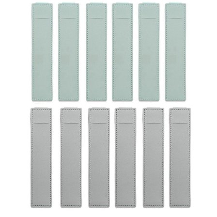 12 stk. elastiske penneholdere med bånd, aftagelig penneholder i læder til notesbøger, notesblokke, ringbind, bøger