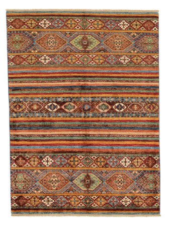 151X203 Tappeto Shabargan Moderno Marrone/Rosso Scuro (Lana, Afghanistan) Carpetvista