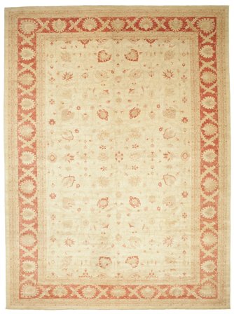 Noué À La Main Ziegler Fine Tapis 491X657 De Laine Beige/Jaune Grand