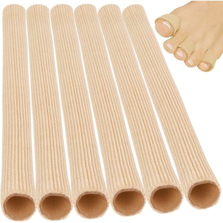 Tåbeskyttere [6 pak]-silikone gelrør fingerbeskytter kompressionspude bandage wrap pad hætte til ligtorne, hård hud, vabler, fastklemte hammertæer, Ru