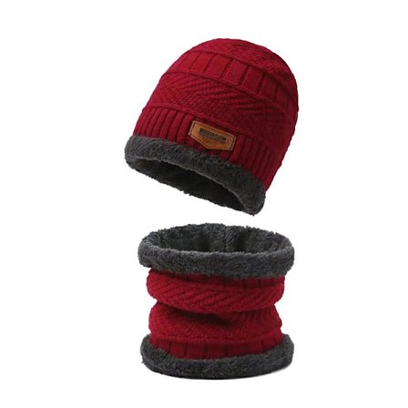 Dette to-delte fleece skjerf- og hattsettet er unisex, vindtett og varmt, og egnet for utendørsaktiviteter som ski, sykling og pendling.