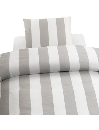 Borganäs of Sweden 2-Dels Set Block Stripe Grå - Grey - 1ST 150X210CM