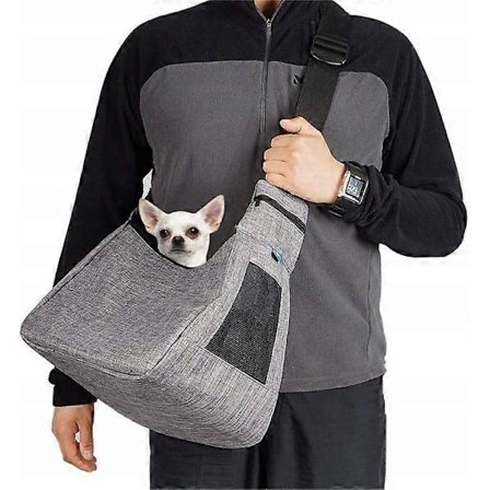 Transporttaske til katte/hunde, Stof, 40 x 25 x 30 cm, Grå