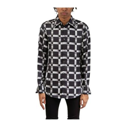 John Richmond Camicia manica lunga logata Sort, Herre Skjorter