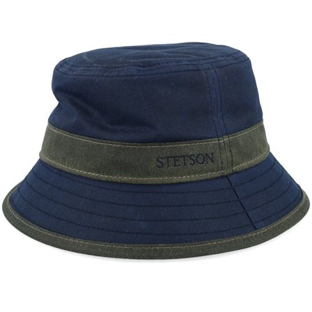 Stetson - Azul bucket Sombrero - Waxed Cotton Wr Black Ocean Bucket @ Hatstore
