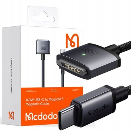 MCDODO LADDNINGSADAPTERKABEL MACBOOK AIR PRO USB-C MAGSAFE 3 140W 2M