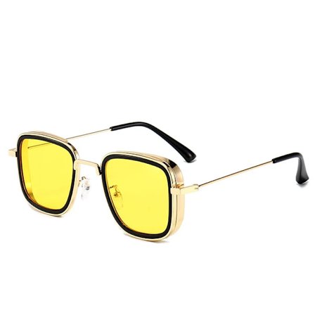 2022 Vintage Steampunk Metall Solglasögon Män Retro Fyrkantiga Glasögon Trendiga Märkes Solglasögon Nyanser för Kvinnor Lunettes De Soleil