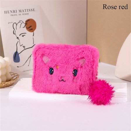 Kort lynlås pung møntpung ROSE RED