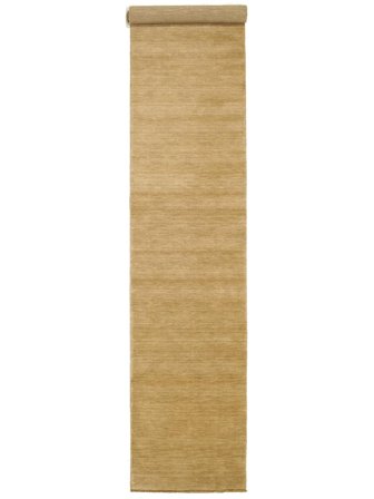 Tappeto Di Lana Monocromatico Handloom Fringes Beige Piccolo