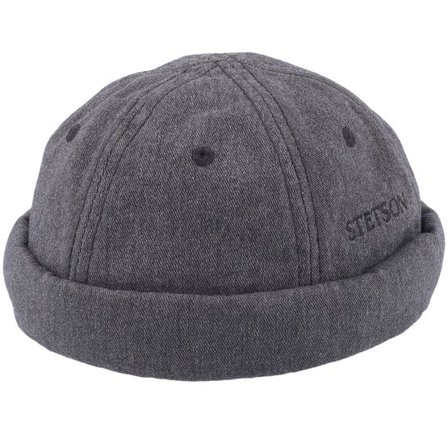 Stetson - Svart shortbeanie Beanie - Cotton Melange Black Docker @ Hatstore