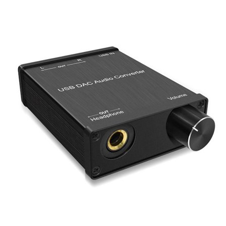 USB till Koaxial S PDIF Digital till Analog Omvandlare med Hörlursförstärkare, USB DAC Ljudomvandlare för Stereo Laptop PC Stationära System, Optisk