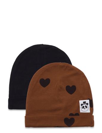 Basic Hearts Beanie 2-Pack Accessories Headwear Hats Beanies Multi/mønstret Mini Rodini