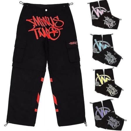 Minus Two Cargo Y2k Casual Baggy Streetwear Sport Gym Jeans Herrkl der Pantalones Tr ningsbyxor Minustwo Byxa black grey M CDQ