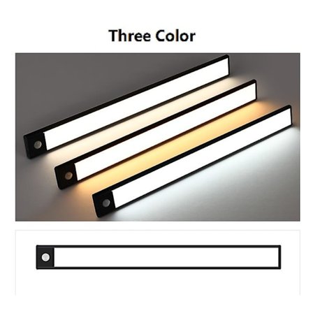 1 kpl ultraohut LED-kaappivalo, USB-ladattava yövalo, 3 väriä himmennettävä