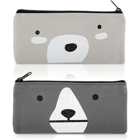 2-pak Tegneserie Penalhus Blyanttaske Lynlås Papirvaretaske Makeup Taske Pop-up Kosmetiktaske til Skole Kontorartikler