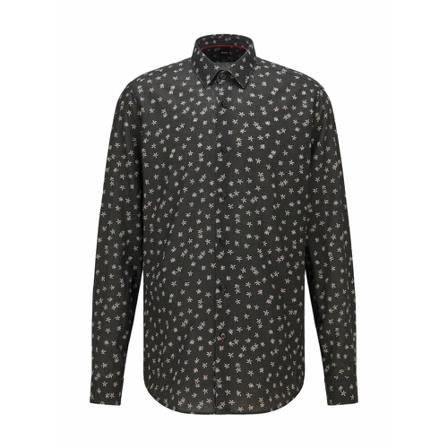Hugo Boss, Regular FIT shirt with floral print Zwart, Heren, Maat:XL,Camouflage