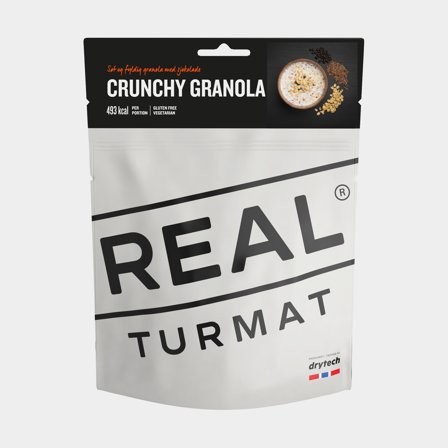 Comida liofilizada / comida para camping Real Turmat Crunchy Granola, sin gluten y vegetariana, paquete individual, 280 g