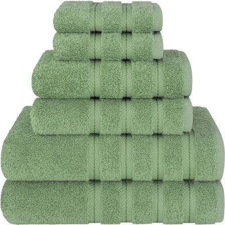 Mjukt linne, 6-delad handduksset, 2 badlakan 2 handdukar 2 tvättlappar
