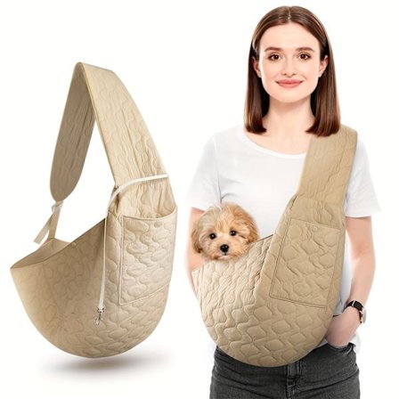 Lille Hundetransport Rygsæk & Kæledyrstaske med Lynlåslukning - Håndfri Crossbody/Rygsæk Brug til Små Hunde & Katte, Forlomme til Ejere