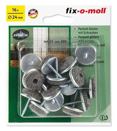 FIX-O-MOLL MØBELKNOTT ULLFILT M/SKRUE 24MM 16stk