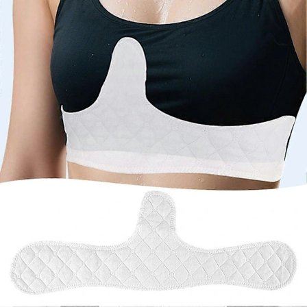 Åndbare Anti-Sved Pads, Svedabsorberende Pads til Under Brystet, Genanvendelige BH-indlæg i Bomuld til Sport 1 stk.[CO]