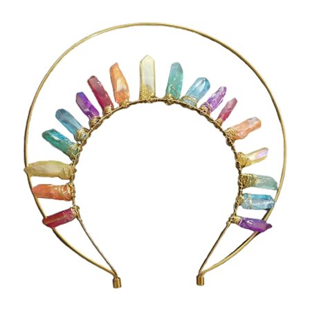 Vintage Halo Pannband Smycken Tillbehör Dubbellager Färgglad Kristall Halo Crown DIY Material Halloween Foto rekvisita