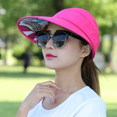 Bredskygget Solhatte, Justerbar UV-beskyttelse Solskygge Hat til Damer