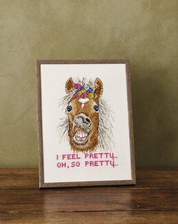 Broderikit Tavla I feel Pretty - Permin