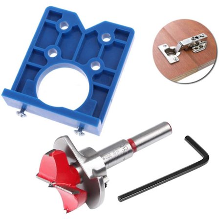 35 mm hengslet borkronesett Skjult hengselborbits lokaliseringsguide Boreverktøy for skaphengsler og monteringsplater