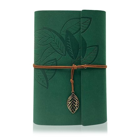 1 kpl nahkainen muistikirja - vihreä - lahjapakkauksessa