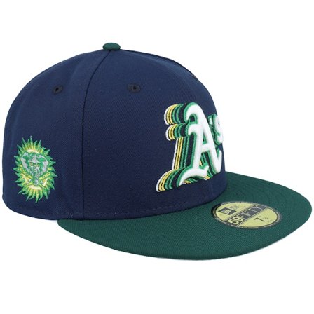 New Era - Oakland Athletics Fall Adventure 59FIFTY Ocean Blue/Dark Green Fitted Fitted Blue Cap - MLB @ Hatstore