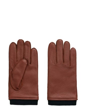Cashmere Lined Leather Gloves Brown GANT