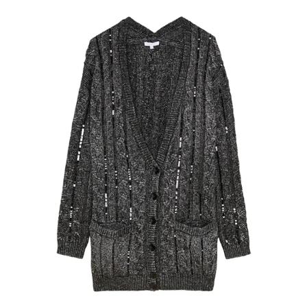 Patrizia Pepe Cardigan CON Paillettes Art. 2M4133A9W3 Grå, Dame Cardigans