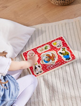 Rasmus Klump Rasmus Klump - Knoppuslespil I Træ (6 Brikker) - Multi/patterned - ONE SIZE