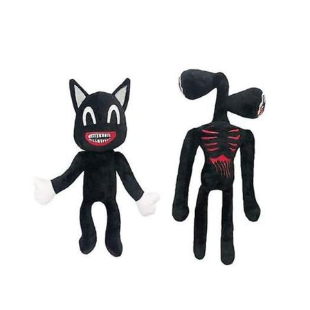 2 stk/sæt Anime Sirenhead Plys Legetøj Sirene Hoved Fyldt Dukke Juguetes Legends Horror Sort Kat Peluches Legetøj Til Børn Gaver