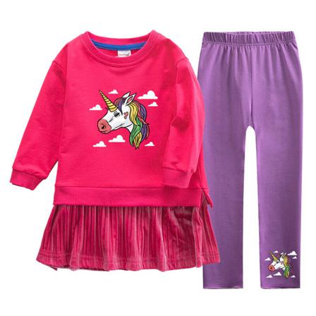 Girls Swing Sweatshirt Klänning+ Byxor Långärmad 115 Delar Outfit