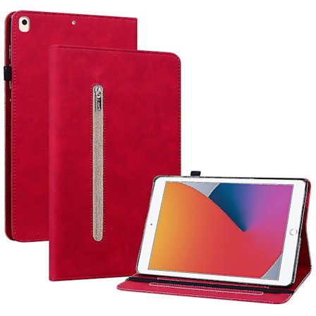 Fodral för iPad 9,7 tum/9,7 tum (2017)/iPad Air 2/iPad Air (2013) surfplatta PU surfplatta plånboksstativ (stil E iPad 9,7 tum (2018), röd, röd)