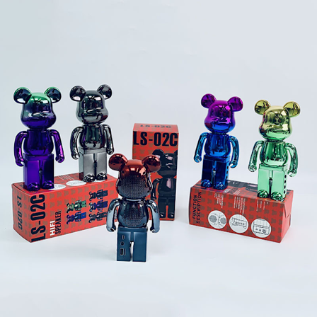 Bluetooth-högtalare med gradientvätska, kreativ björn, skrivbordsdekoration, ljud, tecknad film, leksakspresent